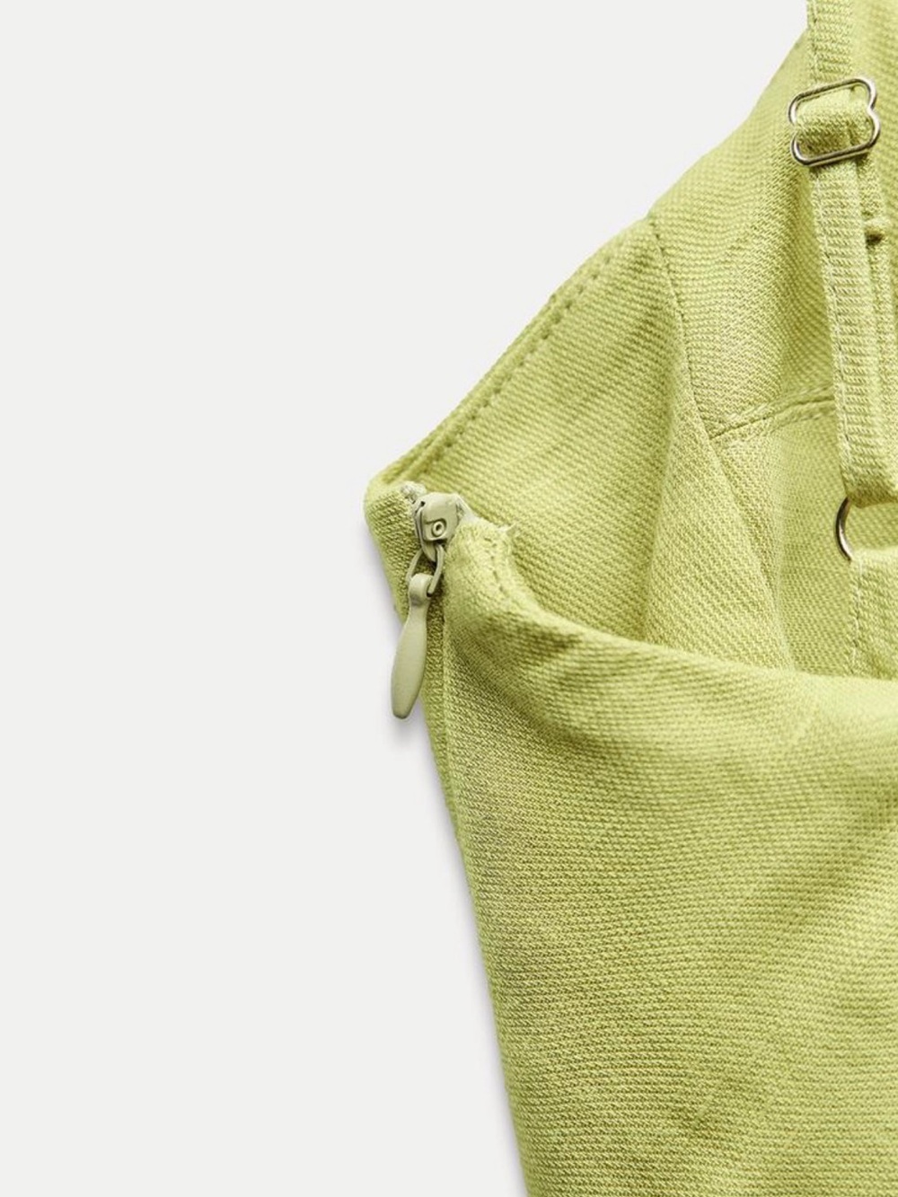Zara Lime Green Linen Blend Midi Dress - Picture 5 of 10
